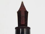 a close up of a fountain pen with a wooden nib