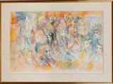 painting of a group of people in a group of different colors
