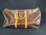 louis vuittoupe travel bag in brown and tan