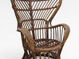 an image of a wicker chair on a white background