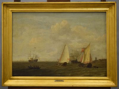 une image d'un tableau représentant un bateau dans l'eau