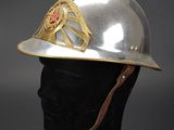 a close up of a helmet on a mannequin head