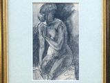 an image of a drawing of a woman sitting in a chair