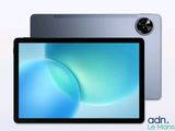 a close up of a tablet computer on a white background