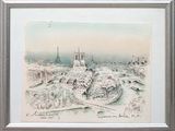 tableau représentant une vue de Paris depuis la tour Eiffel