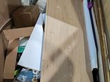 a cardboard box with a lot of things inside of it