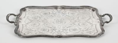 CHRISTOFLE Plateau en métal argenté, bords chantournés, déco… - Photo 1