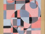 an image of a picture of a painting of a pink and blue circle