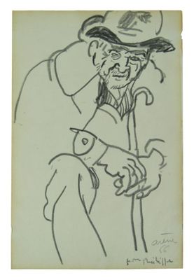 Jean ARENE (1929-2020). Berger. Dessin. Signée et daté en ba…