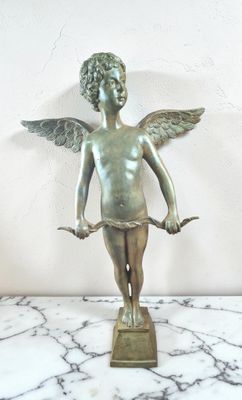 Pierre CHENET (XXème siècle): "Cupidon avec son arc et ses a…