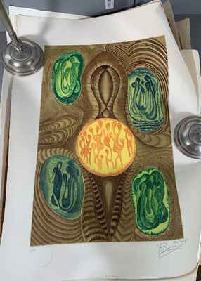 a picture of a painting on a piece of paper on a table