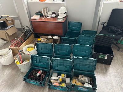 a lot of boxes that are sitting on the floor