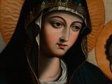 an image of a painting of a woman holding a child
