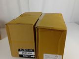 two boxes are stacked on top of each other on a table