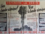 french propaganda poster of a bomb site in the french countryside