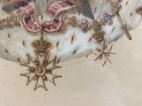 a picture of a painting of a crown with a star on it