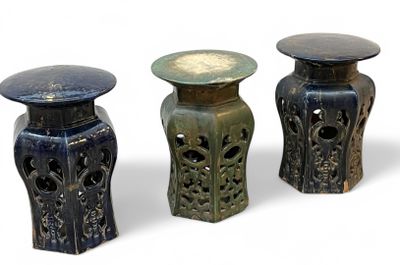 three different types of vases sitting on top of a white surface