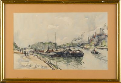 une image d'une peinture de bateaux sur l'eau