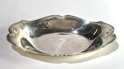 GALLIA pour CHRISTOFLE. Corbeille centre de table en métal argneté à d - Photo 1