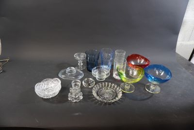 a lot of glass items sitting on a table