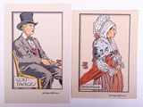 deux photos d'un homme et d'une femme assis sur une chaise