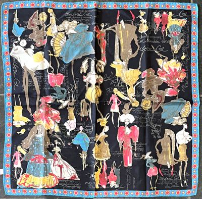 CHRISTIAN LACROIX. Carré en twill de soie imprimée à décor p…
