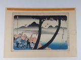 une peinture représentant un groupe de personnes assises sous un arbre