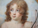 un tableau représentant une jeune fille tenant un arc à la main