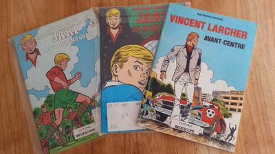 three children ' s books on a wooden table with a picture of a man and a woman