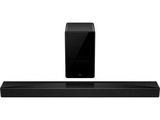 a black sound bar with a speaker on top of it