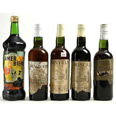 LOT de 5 Btles dont 1 Btle de VIEUX BANYULS, 1 Btle de MUSCA… - Photo 1