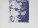 dessin représentant le visage d'une femme sur une feuille de papier