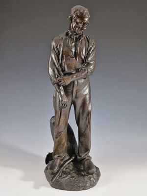 Aimé Jules DALOU (1838-1902) Paysan retroussant ses manches