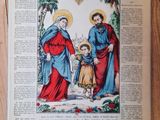 an open book with a picture of jesus and mary and a child