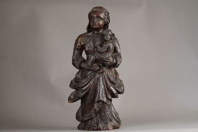 HAUTE EPOQUE. Vierge à l'enfant.