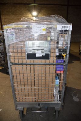 a cart that has a lot of boxes on top of it