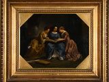 an image of a painting of a group of women reading a book