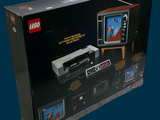 a box with a lego television set inside of it