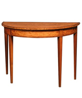 CONSOLE DEMIE-LUNE En citronnier et marqueterie de légers fi… - Photo 1