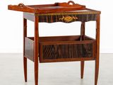 an image of a side table with a tray on it