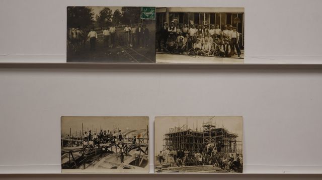 Maçons creusois : Lot de 4 cartes-photos. Bon état.