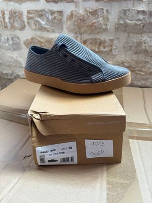 a pair of shoes that are on top of a box