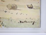 a picture of a painting of sheep in a field
