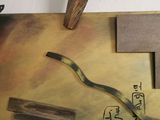 a picture of a painting on a table with a pen and scissors