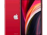 L'iPhone SE rouge est présenté avec ses caméras avant et arrière.