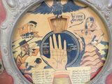 a picture of a clock with a picture of a hand on it