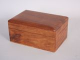 small wooden box with a lid on a white background