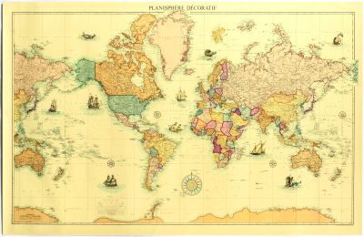 a map of the world with countries and their names