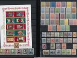 two different types of stamps are on display in a display case