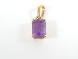 an amethorate stone pendant with a gold bail